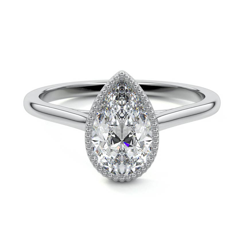 Marcella - Pear White Gold Lab Grown Diamond Engagement Ring | Nura Lab