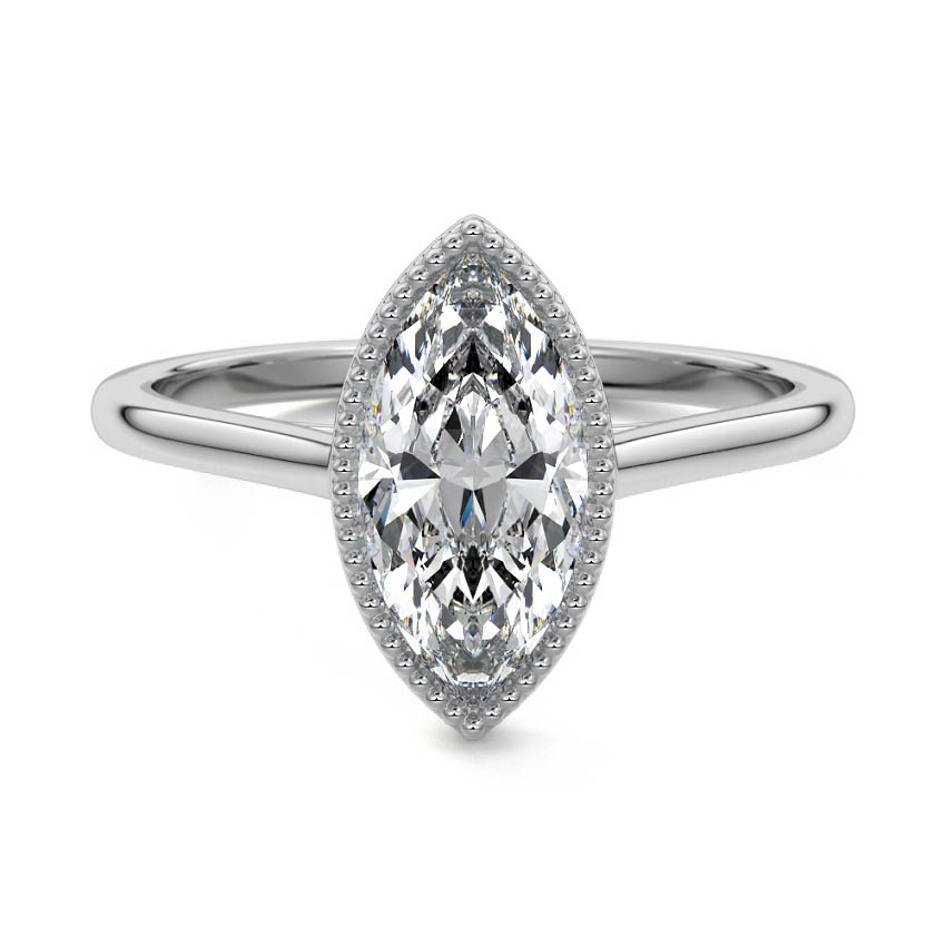 Marcella - Marquise White Gold Lab Grown Diamond Engagement Ring | Nura Lab