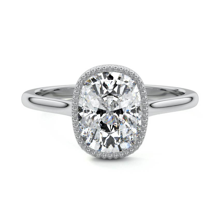 Marcella - Cushion White Gold Lab Grown Diamond Engagement Ring | Nura Lab