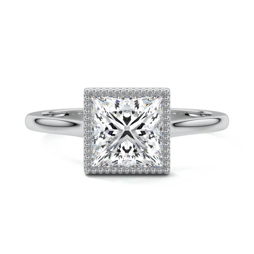 Marcella - Princess White Gold Lab Grown Diamond Engagement Ring | Nura Lab