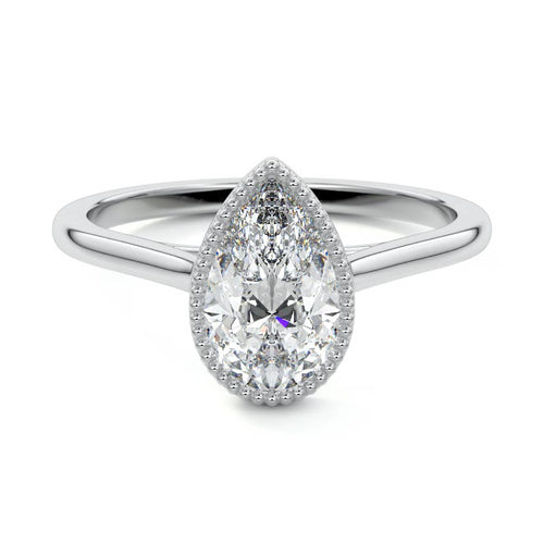 Marcella - Pear Platinum Lab Grown Diamond Engagement Ring | Nura Lab