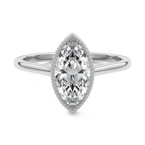 Marcella - Marquise Platinum Lab Grown Diamond Engagement Ring | Nura Lab