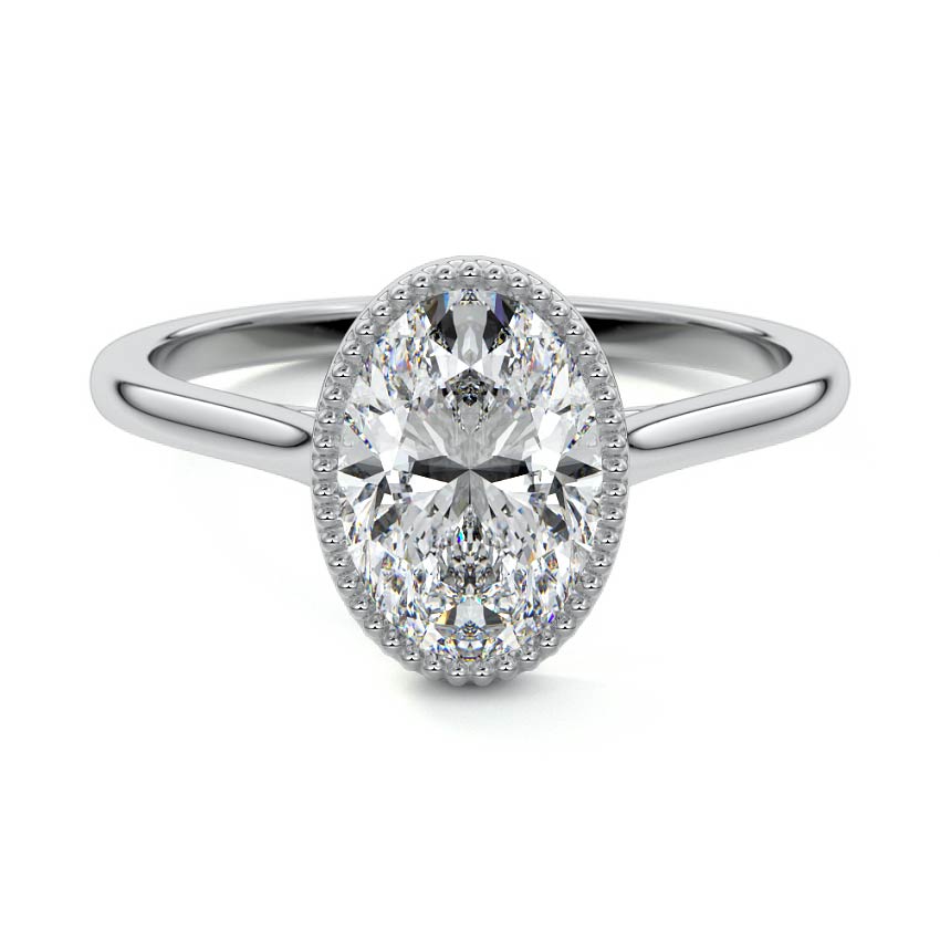 Marcella - Oval Platinum Lab Grown Diamond Engagement Ring | Nura Lab