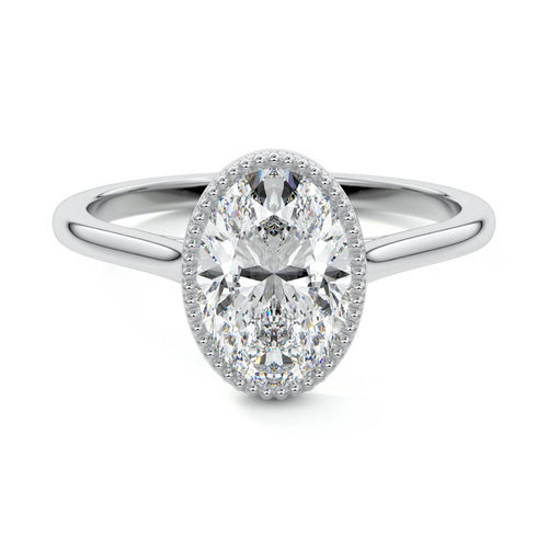 Marcella - Oval Platinum Lab Grown Diamond Engagement Ring | Nura Lab