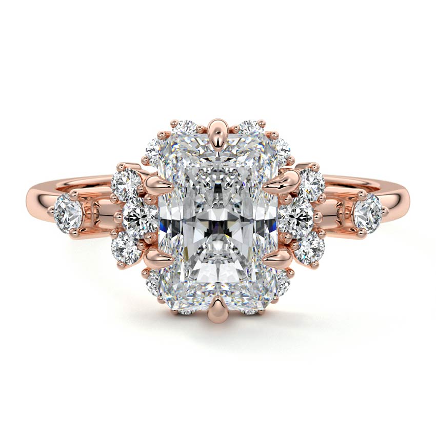 Marina - Radiant Rose Gold Lab Grown Diamond Engagement Ring | Nura Lab
