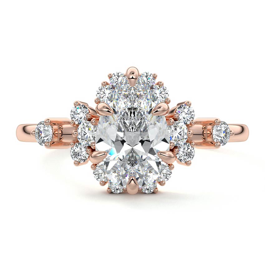 Marina - Pear Rose Gold Lab Grown Diamond Engagement Ring | Nura Lab