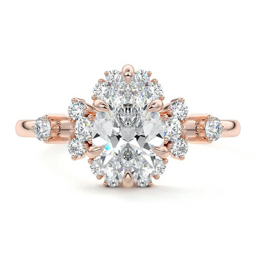 Marina - Pear Rose Gold Lab Grown Diamond Engagement Ring | Nura Lab
