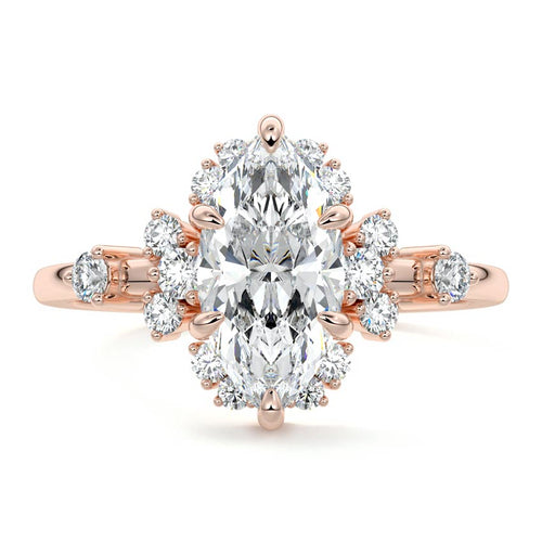 Marina - Marquise Rose Gold Lab Grown Diamond Engagement Ring | Nura Lab