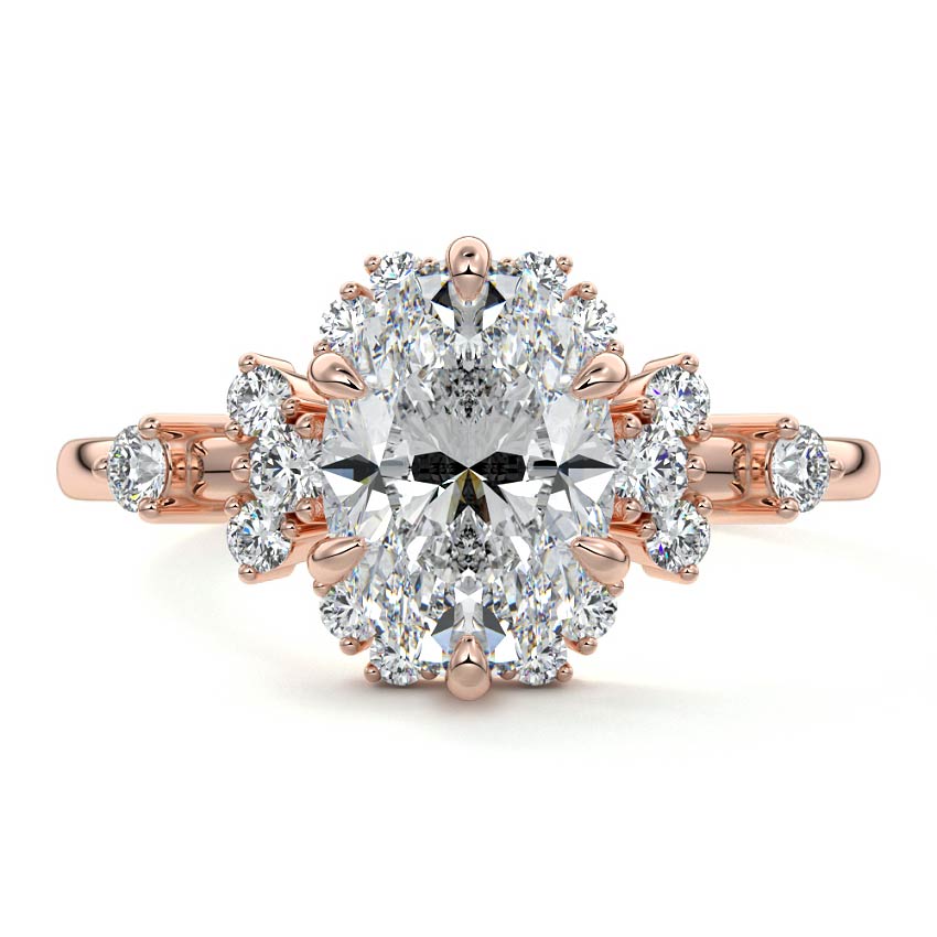 Marina - Oval Rose Gold Lab Grown Diamond Engagement Ring | Nura Lab