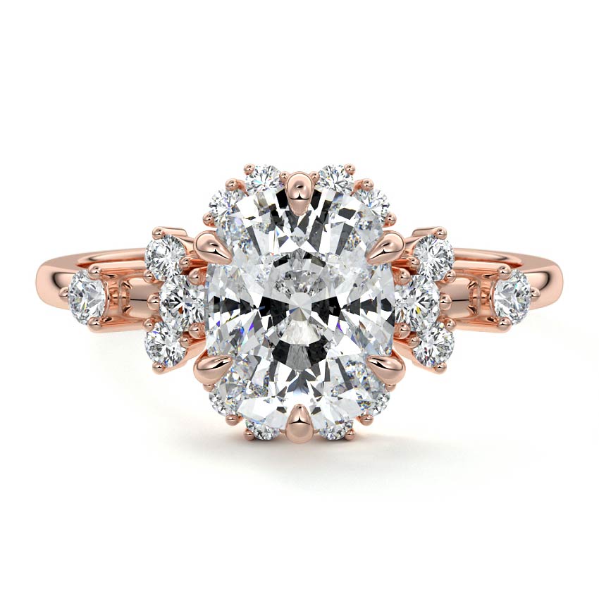 Marina - Cushion Rose Gold Lab Grown Diamond Engagement Ring | Nura Lab