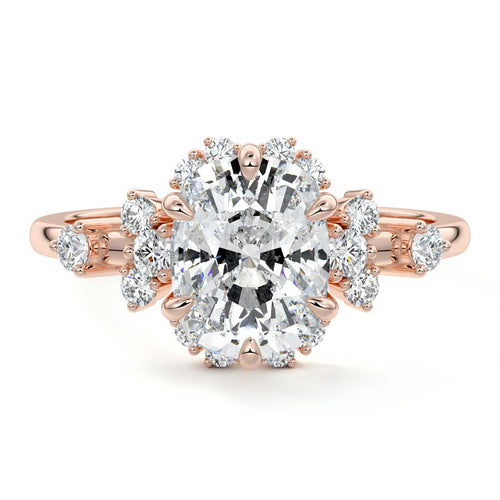 Marina - Cushion Rose Gold Lab Grown Diamond Engagement Ring | Nura Lab
