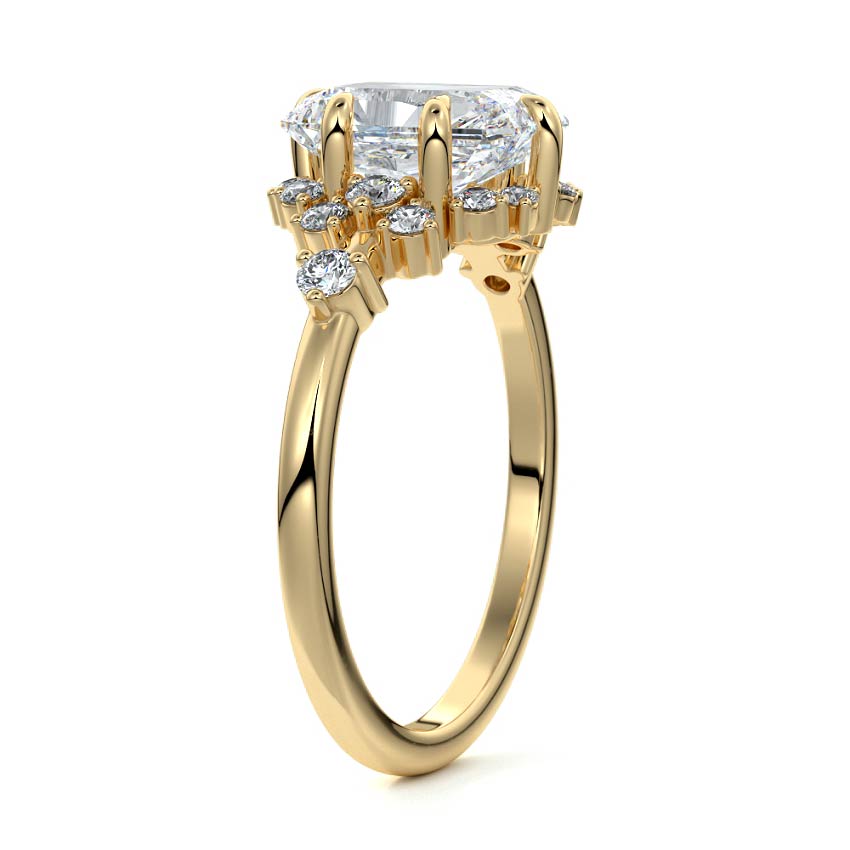 Marina - Radiant Yellow Gold Lab Grown Diamond Engagement Ring | Nura Lab