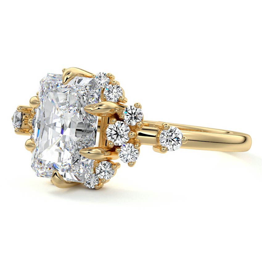 Marina - Radiant Yellow Gold Lab Grown Diamond Engagement Ring | Nura Lab