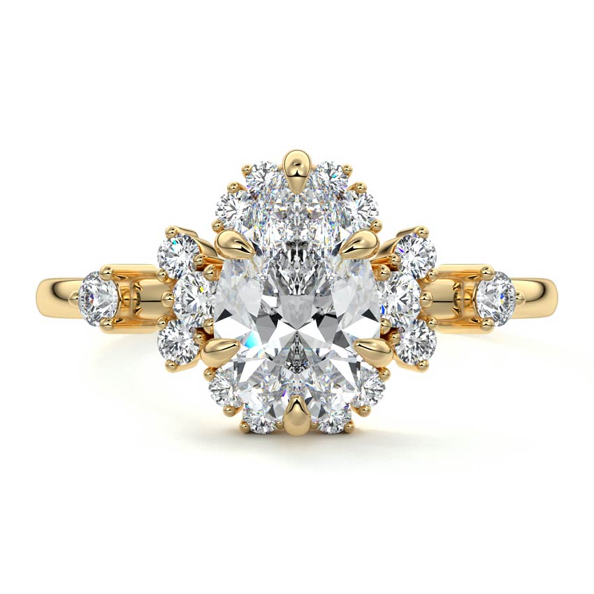 Marina - Pear Yellow Gold Lab Grown Diamond Engagement Ring | Nura Lab