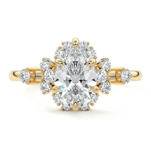 Marina - Pear Yellow Gold Lab Grown Diamond Engagement Ring | Nura Lab