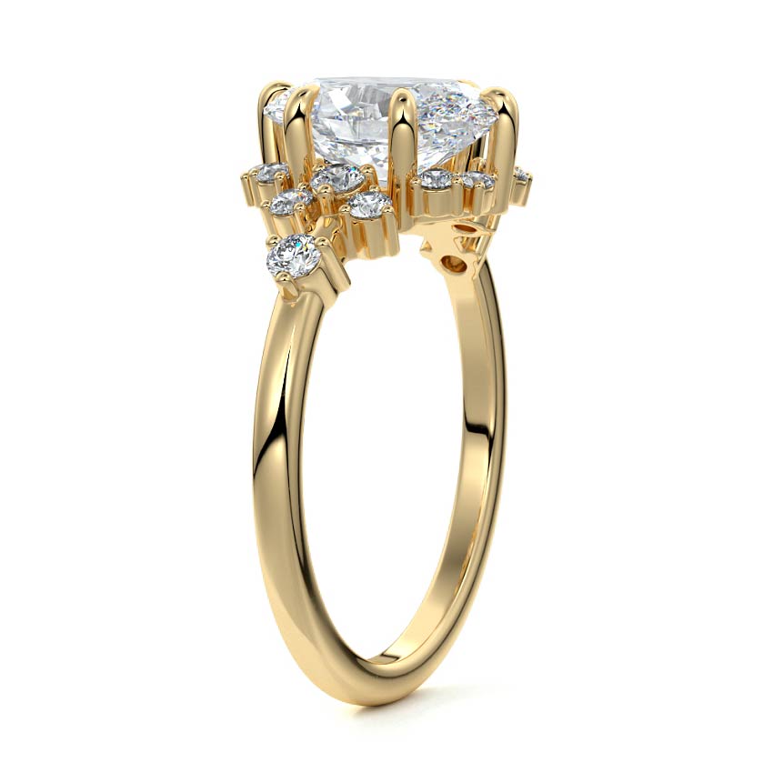 Marina - Oval Yellow Gold Engagement Ring Side View | Nura Lab