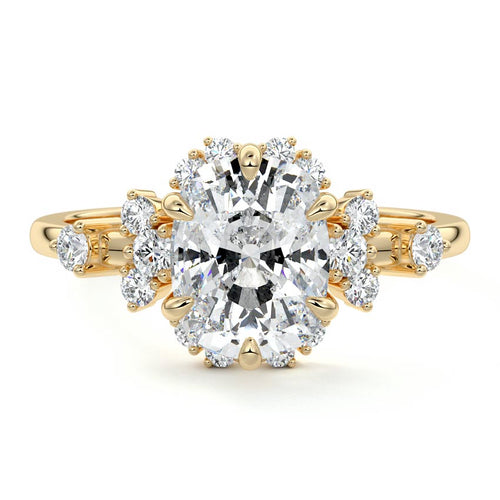 Marina - Cushion Yellow Gold Lab Grown Diamond Engagement Ring | Nura Lab