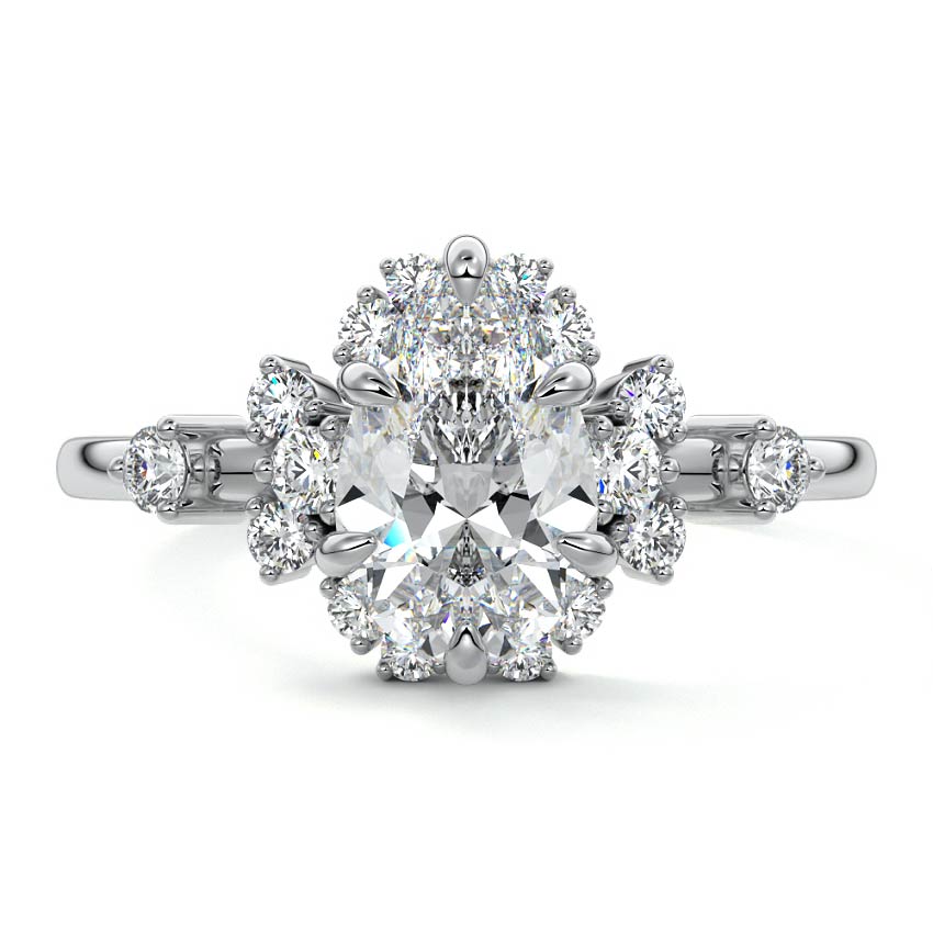 Marina - Pear White Gold Lab Grown Diamond Engagement Ring | Nura Lab