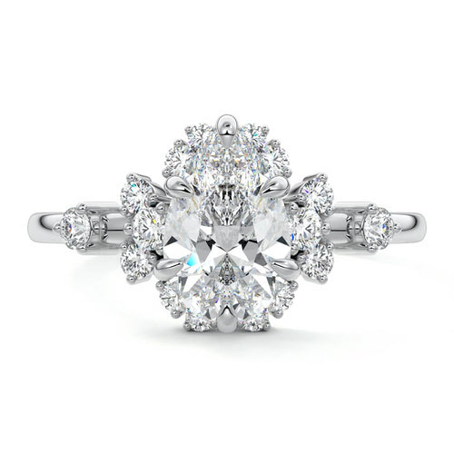Marina - Pear White Gold Lab Grown Diamond Engagement Ring | Nura Lab