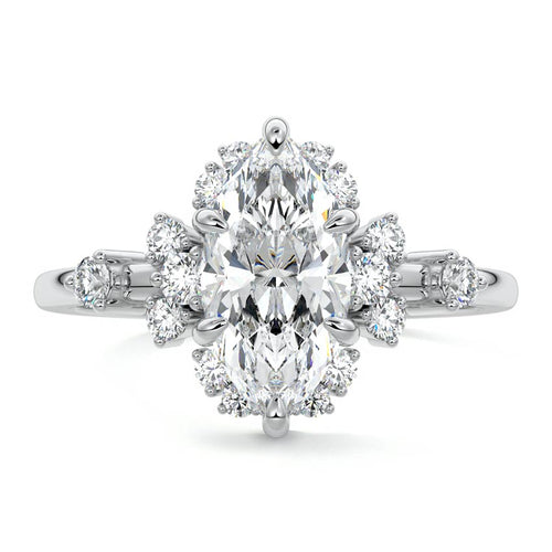 Marina - Marquise White Gold Lab Grown Diamond Engagement Ring | Nura Lab