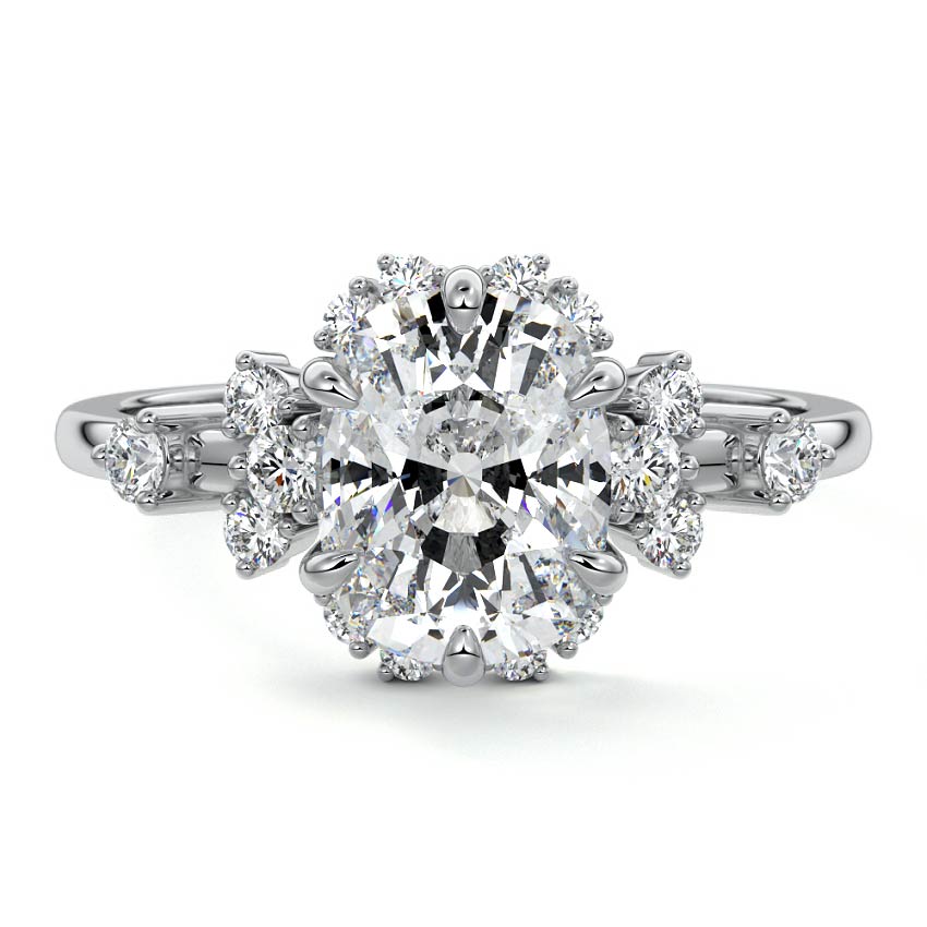Marina - Cushion White Gold Lab Grown Diamond Engagement Ring | Nura Lab