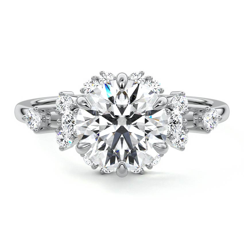 Marina - Round Platinum Lab Grown Diamond Engagement Ring | Nura Lab