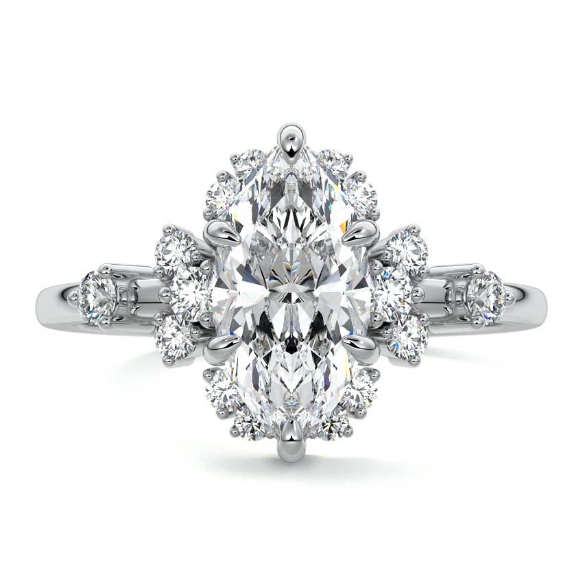 Marina - Marquise Platinum Lab Grown Diamond Engagement Ring | Nura Lab
