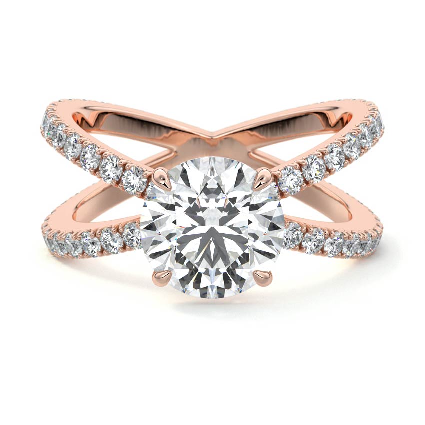 Mirella - Round Rose Gold Lab Grown Diamond Engagement Ring | Nura Lab