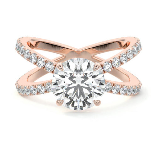 Mirella - Round Rose Gold Lab Grown Diamond Engagement Ring | Nura Lab