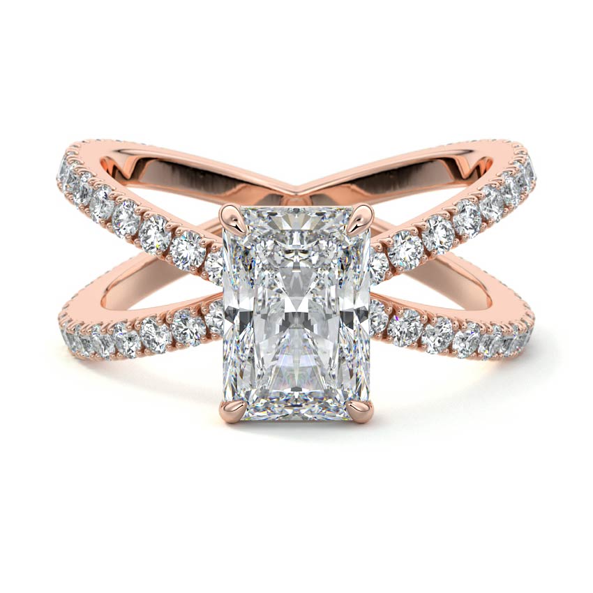 Mirella - Radiant Rose Gold Lab Grown Diamond Engagement Ring | Nura Lab