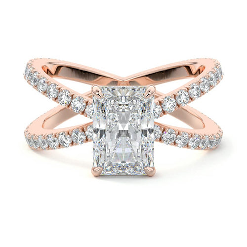 Mirella - Radiant Rose Gold Lab Grown Diamond Engagement Ring | Nura Lab