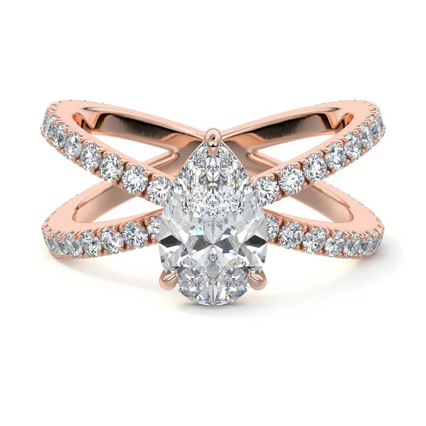Mirella - Pear Rose Gold Lab Grown Diamond Engagement Ring | Nura Lab
