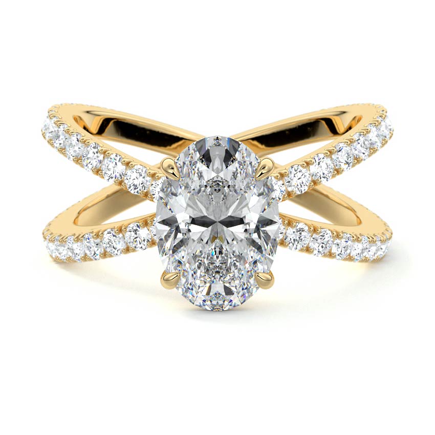 Mirella - Oval Yellow Gold Lab Grown Diamond Engagement Ring | Nura Lab