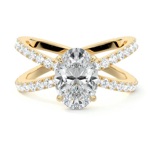 Mirella - Oval Yellow Gold Lab Grown Diamond Engagement Ring | Nura Lab