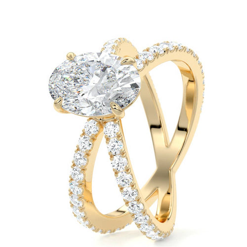 Mirella - Oval Yellow Gold Lab Grown Diamond Engagement Ring | Nura Lab