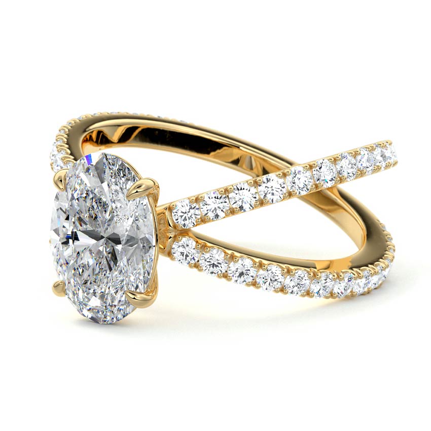 Mirella - Oval Yellow Gold Lab Grown Diamond Engagement Ring | Nura Lab