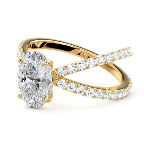Mirella - Oval Yellow Gold Lab Grown Diamond Engagement Ring | Nura Lab