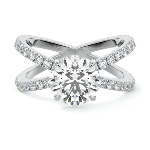Mirella - Round White Gold Lab Grown Diamond Engagement Ring | Nura Lab