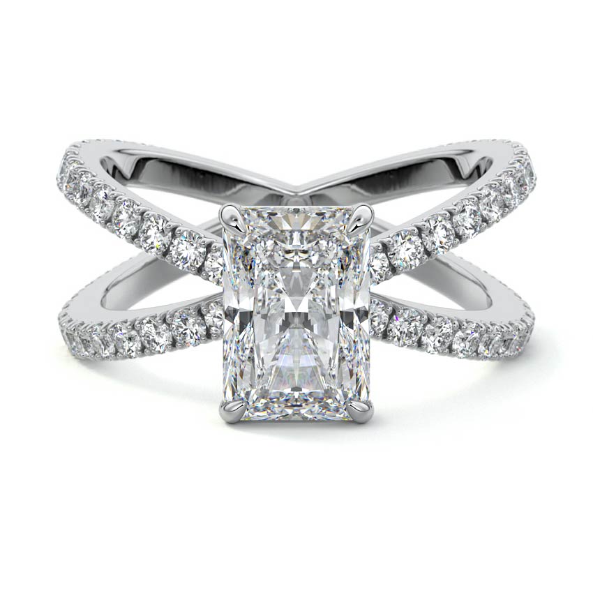 Mirella - Radiant White Gold Lab Grown Diamond Engagement Ring | Nura Lab