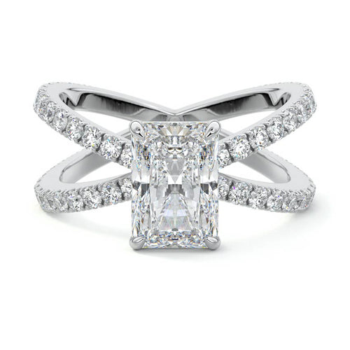 Mirella - Radiant White Gold Lab Grown Diamond Engagement Ring | Nura Lab