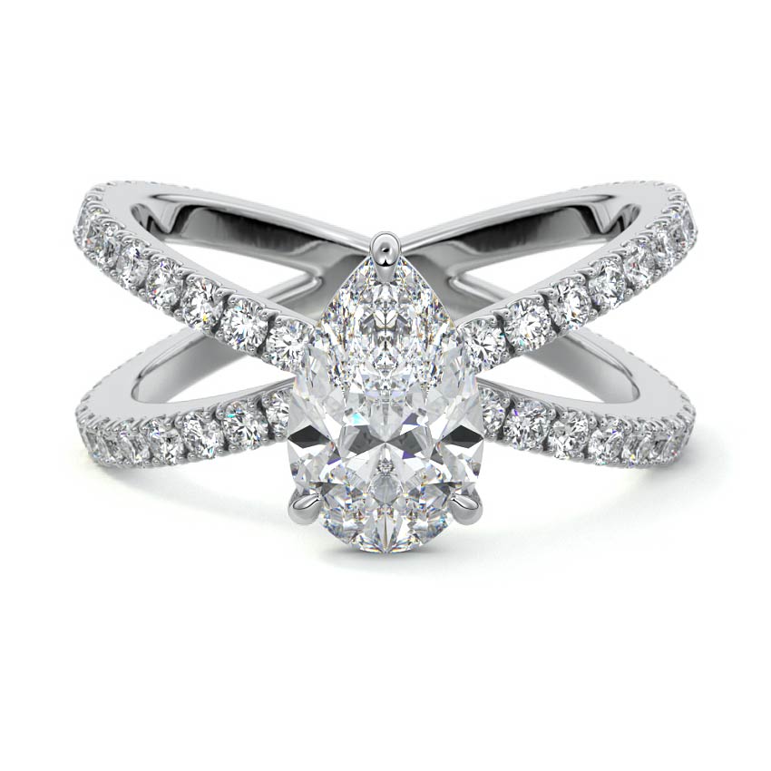 Mirella - Pear White Gold Lab Grown Diamond Engagement Ring | Nura Lab