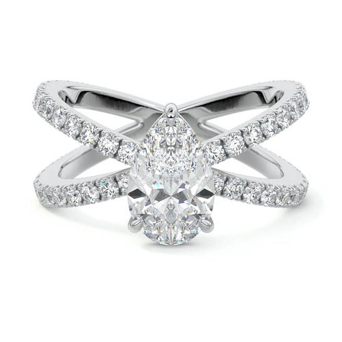 Mirella - Pear White Gold Lab Grown Diamond Engagement Ring | Nura Lab