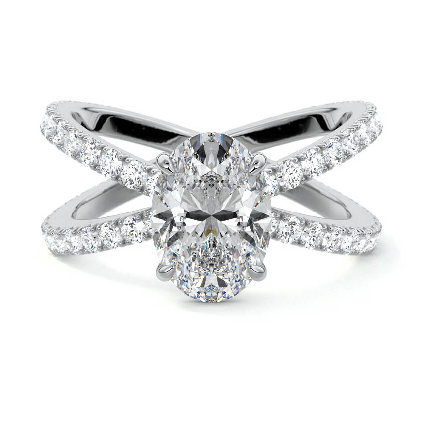 Mirella - Oval White Gold Lab Grown Diamond Engagement Ring | Nura Lab