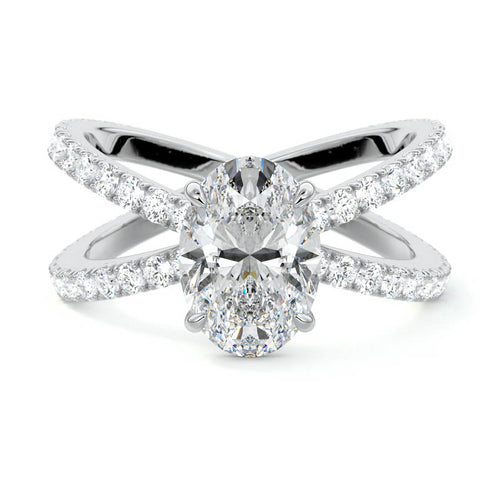 Mirella - Oval White Gold Lab Grown Diamond Engagement Ring | Nura Lab