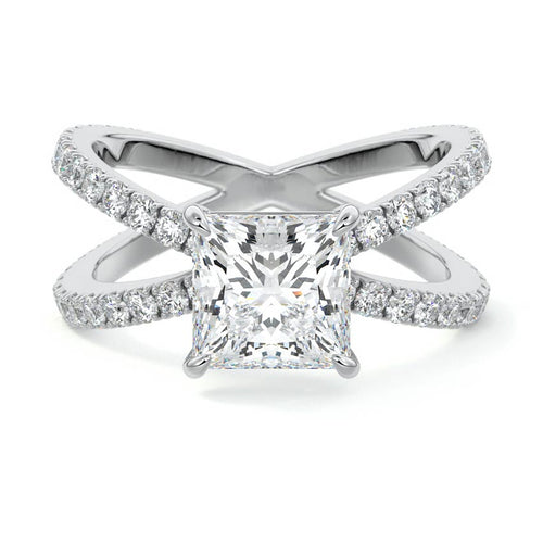 Mirella - Princess White Gold Lab Grown Diamond Engagement Ring | Nura Lab
