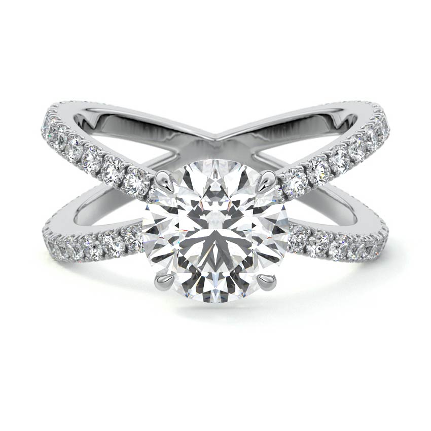 Mirella - Round Platinum Lab Grown Diamond Engagement Ring | Nura Lab