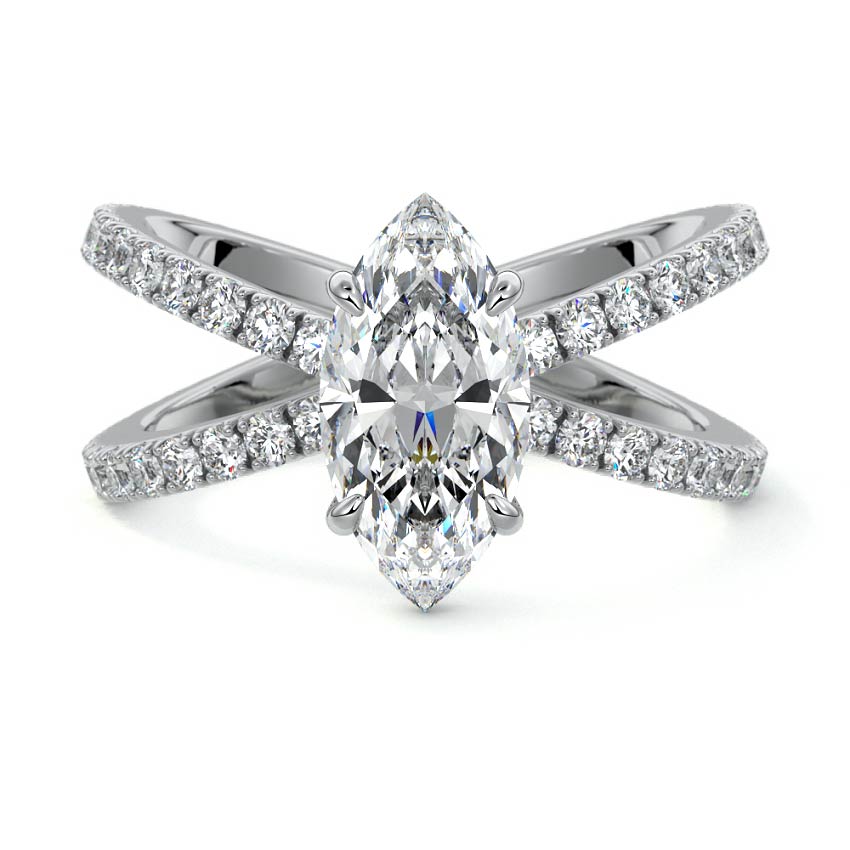 Mirella - Marquise Platinum Lab Grown Diamond Engagement Ring | Nura Lab