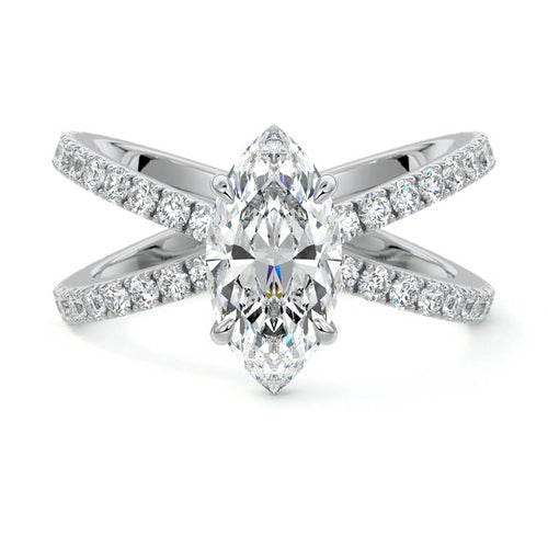 Mirella - Marquise Platinum Lab Grown Diamond Engagement Ring | Nura Lab