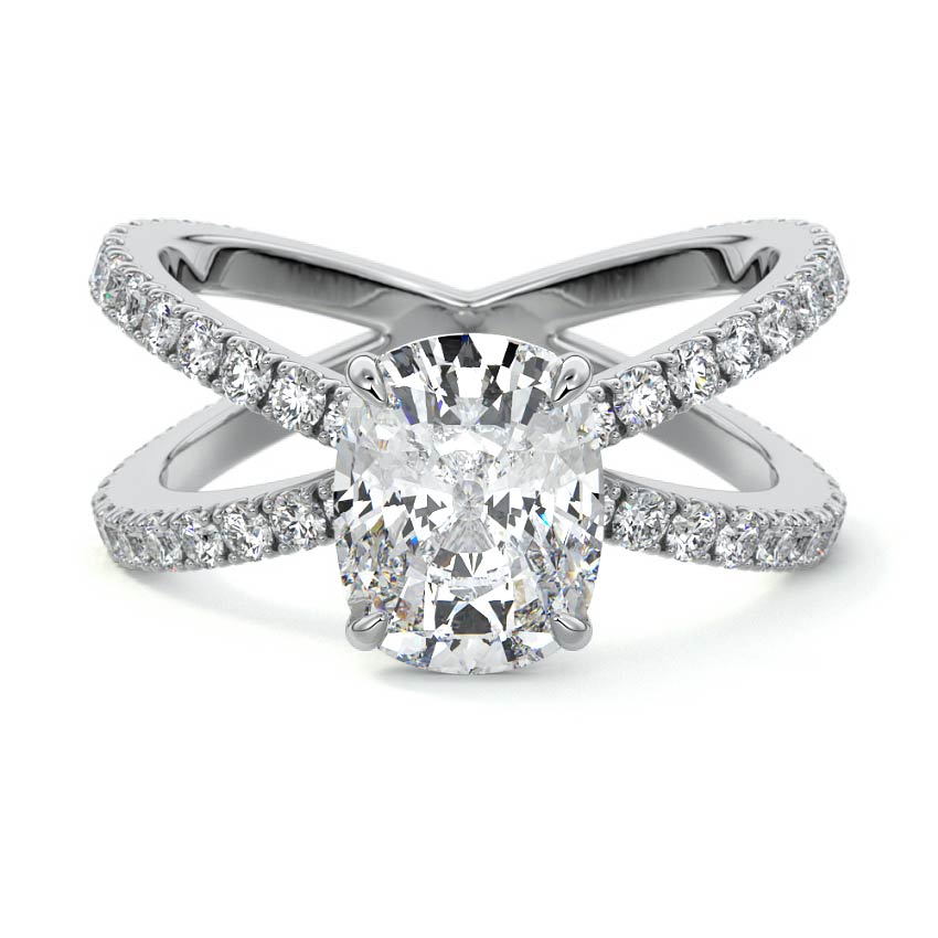 Mirella - Cushion Platinum Lab Grown Diamond Engagement Ring | Nura Lab