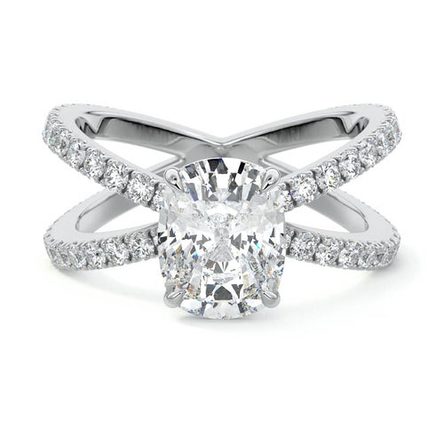 Mirella - Cushion Platinum Lab Grown Diamond Engagement Ring | Nura Lab
